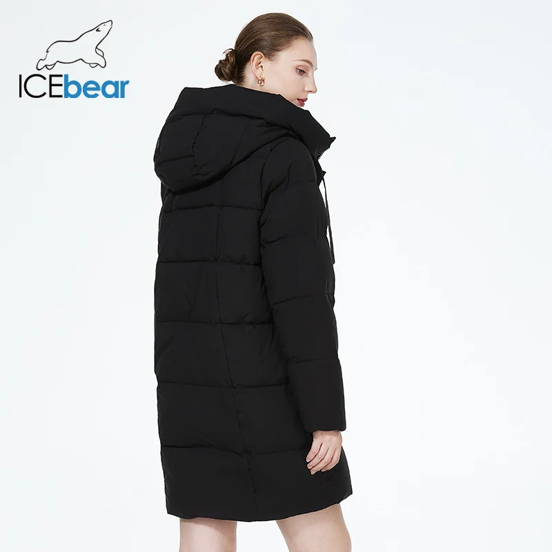 ICEbear-chaquetas acolchadas de algodón para mujer, abrigos informales de longitud media, abrigo cálido de marca, invierno, GWD3873I, 2023