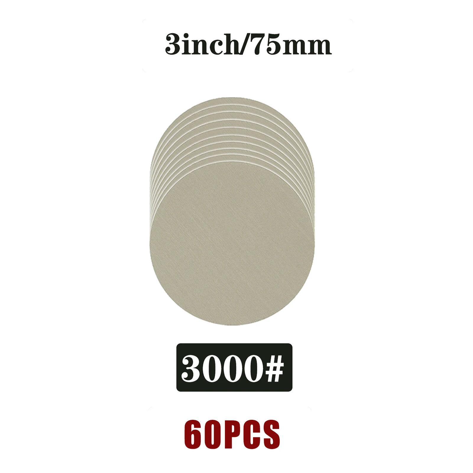60 Stück 75mm Nass-Trocken-Schleifscheiben mit Klettverschluss, 3 Zoll Schleifscheiben für Exzenterschleifer, Schleifpapier-Pads