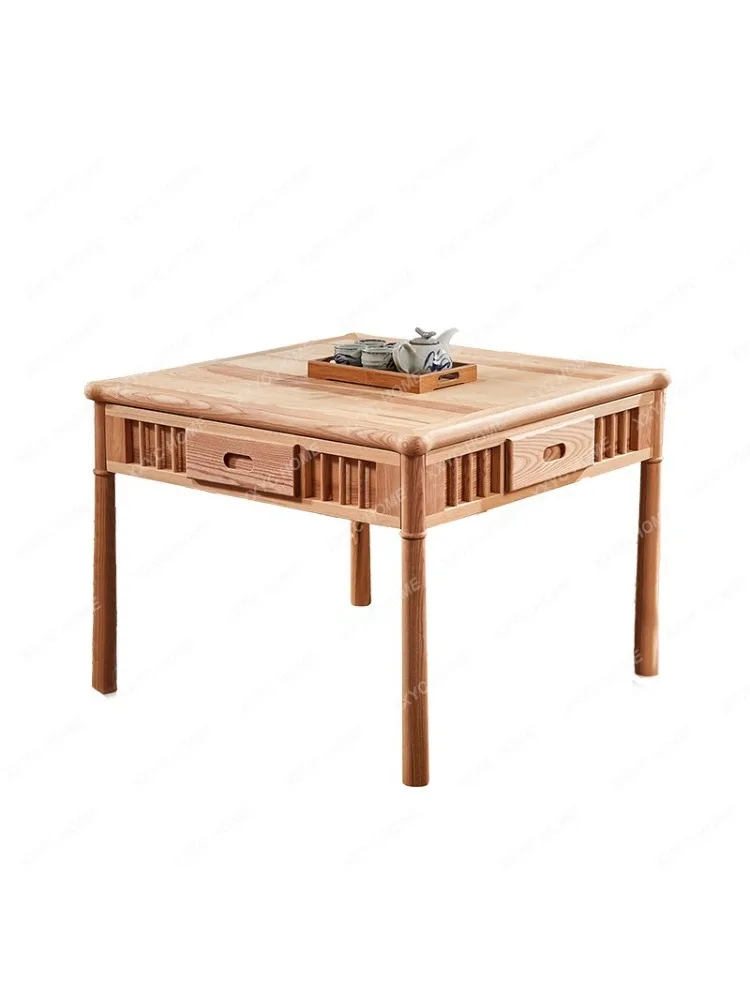 Color New Chinese Nordic Solid Wood Mahjong Machine Mahjong Table Automatic Dining Table Dual-Use