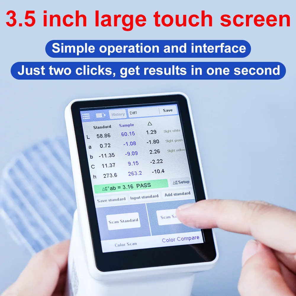 LS175 Portable 45/0 Colorimeter 20mm Aperture Digital Color Difference Tester Textiles Color Analyzer 4