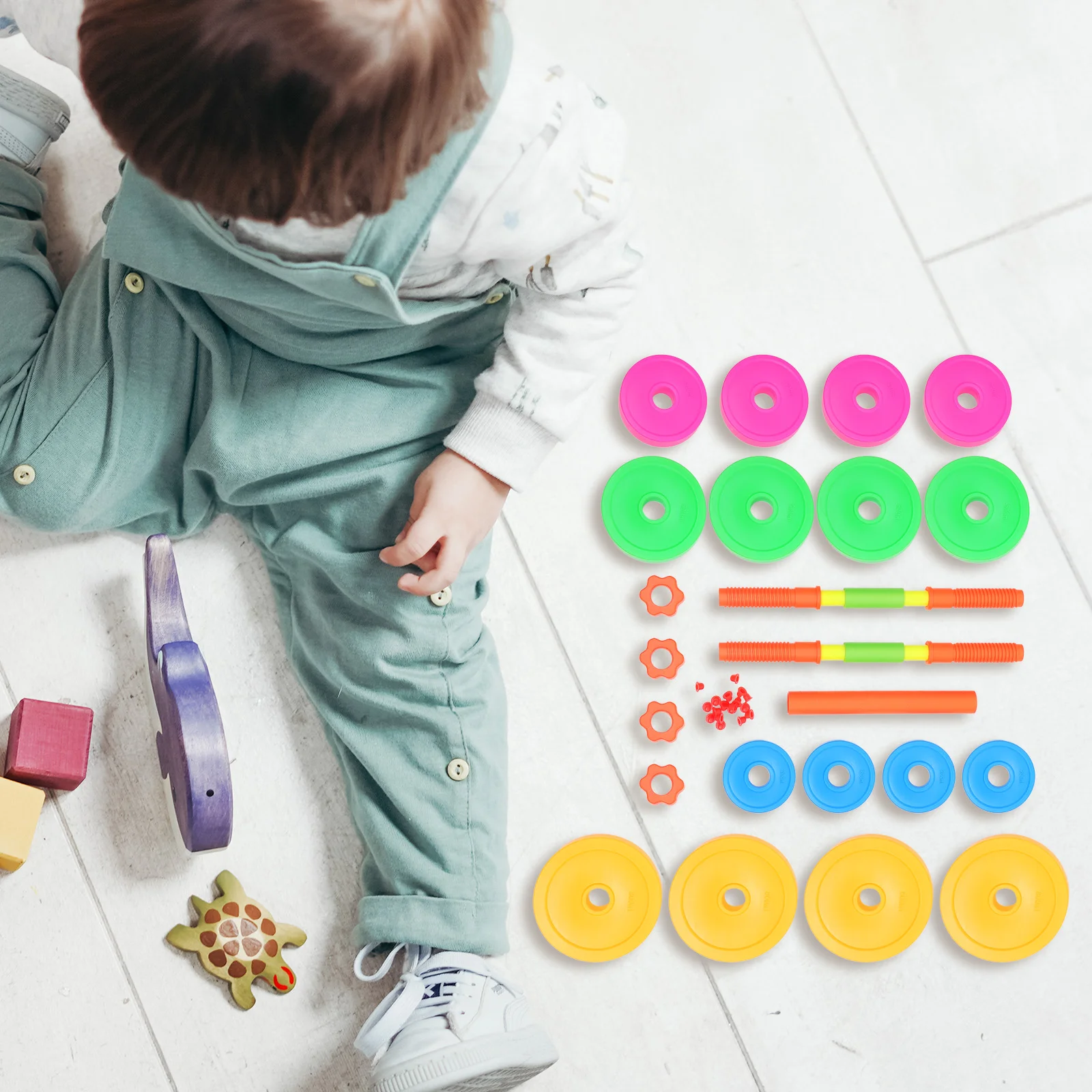 Bilancieri per bambini pesi piccoli manubri da donna strumento per esercizi giocattolo fisico manubri in plastica per bambini Fitness