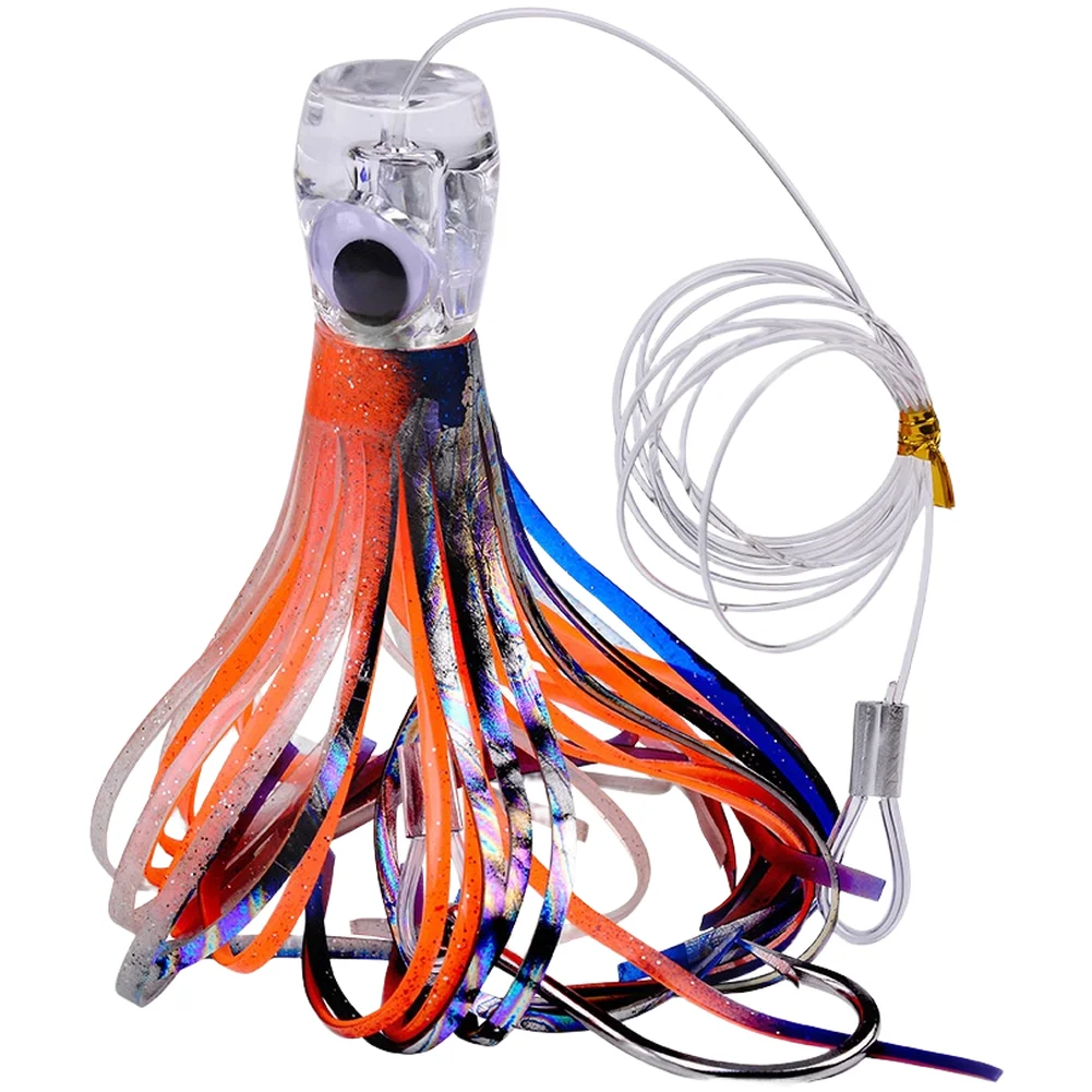 for octopus Fishing Lure for acrylic Soft Bait 17cm 23cm Saltwater Trolling Type with Lifelike Movement and Barbed Hooks