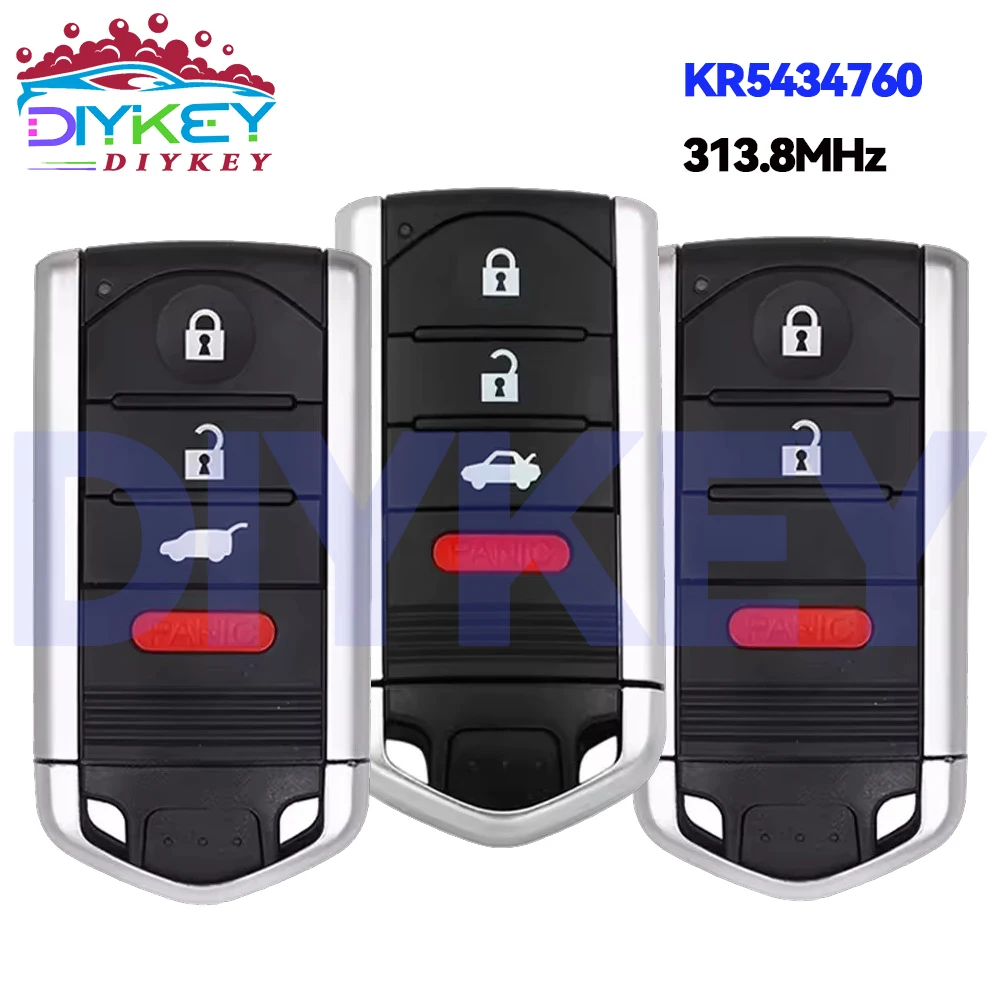 

DIYKEY FCC ID: KR5434760 Брелок для ключей 313,8 МГц ID46 Чип для Acura ILX RDX 2011 2012 2013 2014 2015 Smart Remote P/N: 72147-TX4-A01