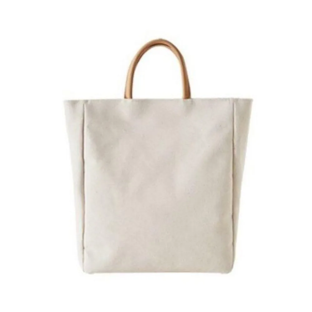 

Casual Solid Color Canvas Tote Bag Large Capacity Commuting Women Handbag Multifunctional Zipper Student Schoolbag Female Use