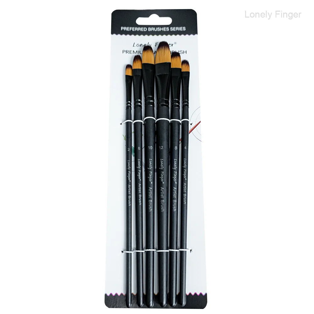 

Набор кистей Filbert, 6 шт. Художественные кисти для рисования акриловым маслом, акварельной гуаши, художественной краской премиум-класса из нейлона для волос B