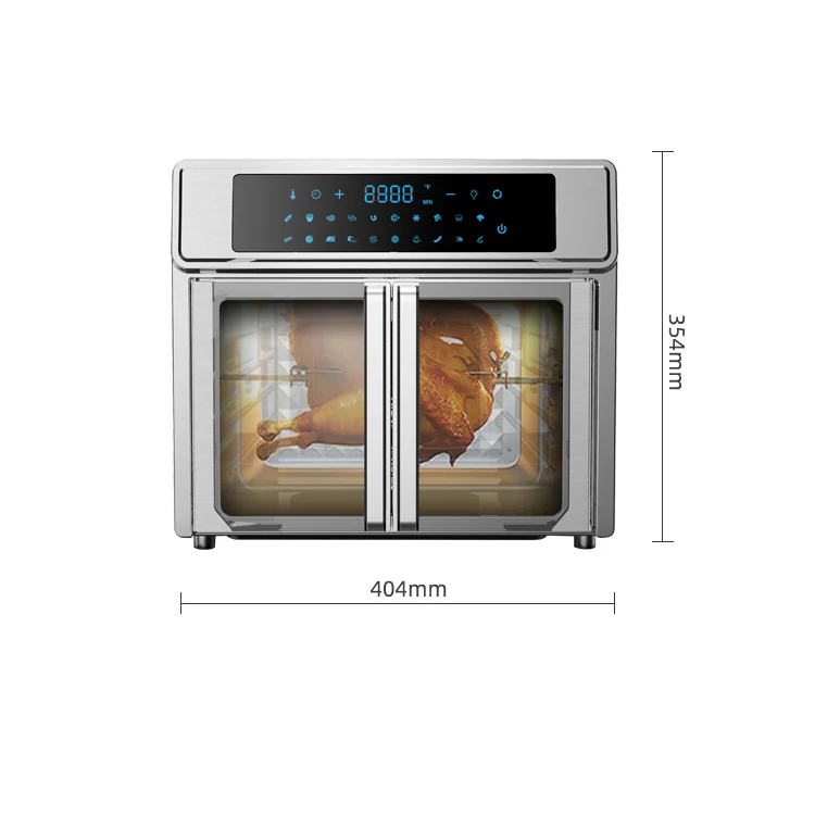 New Style Touch Screen Air Fryer With Oven French Door  Deep   Stainless Steel 25L   Toaster  At Home