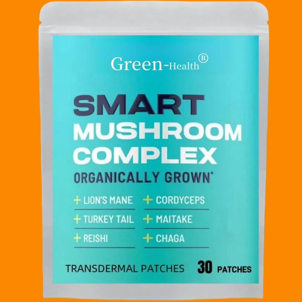 30 Patches Smart Mushrooms Brain Transdermal Patches With Lion's Mane Cordyceps for Memory Focus Energy Immune Support