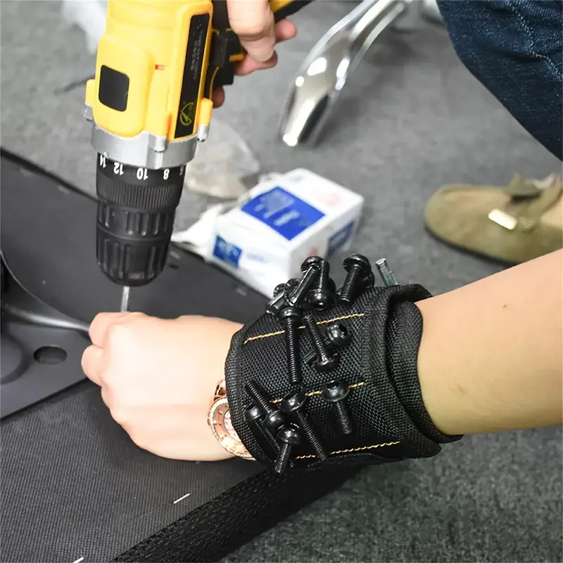 Magnetic Wristband for Holding Screws,Nails,Drilling Bits,Wrist Tool Holder Belts with Strong Magnets,five Rows of Ten Magnets