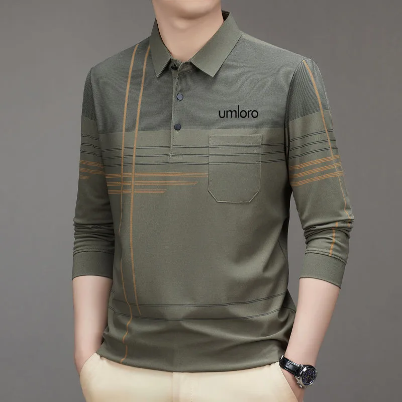 Koreanische Luxus Golf T-shirt männer Golf Tragen 2025, Frühjahr Neue Polo-Shirt Reine Baumwolle Business Casual Lange Ärmel männer Golf Kleidung