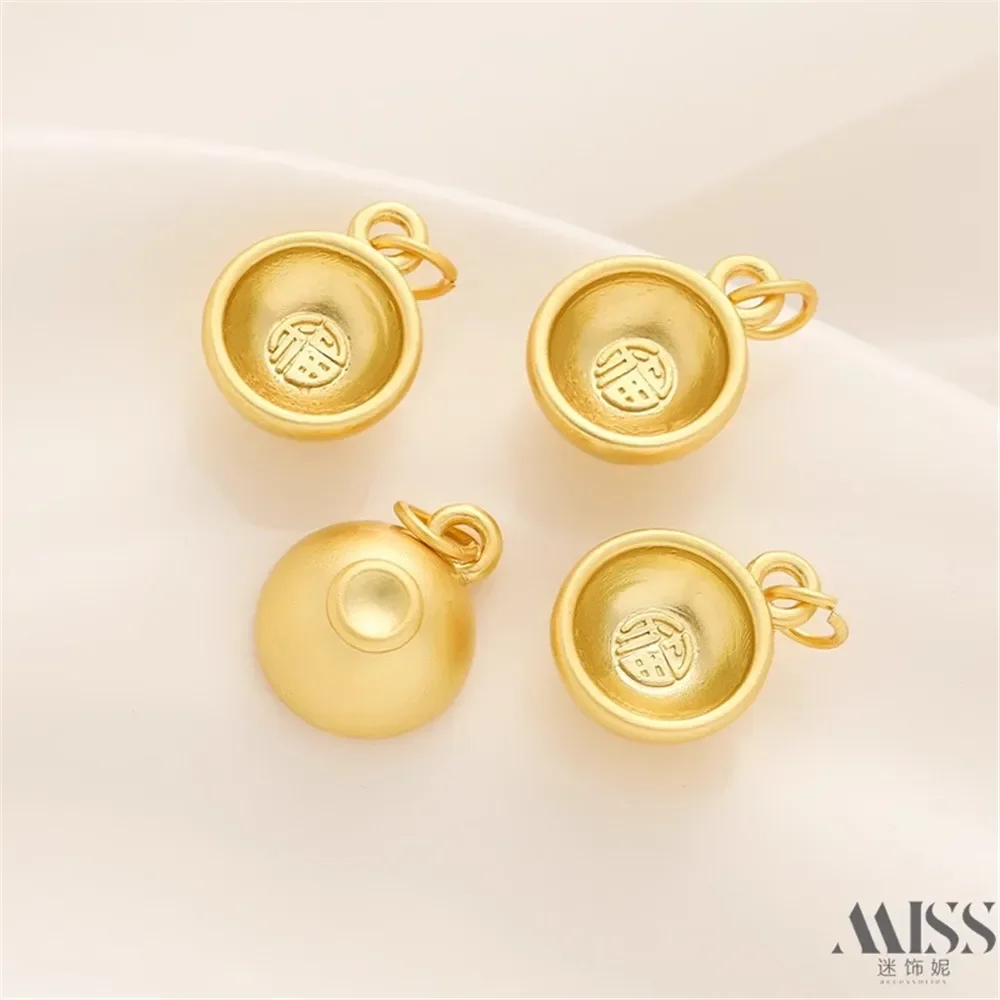 14K حقيبة الذهب اللون فو شخصية صغيرة وعاء الذهب قلادة DIY بها بنفسك اليدوية قلادة صغيرة سوار قلادة مجوهرات اكسسوارات