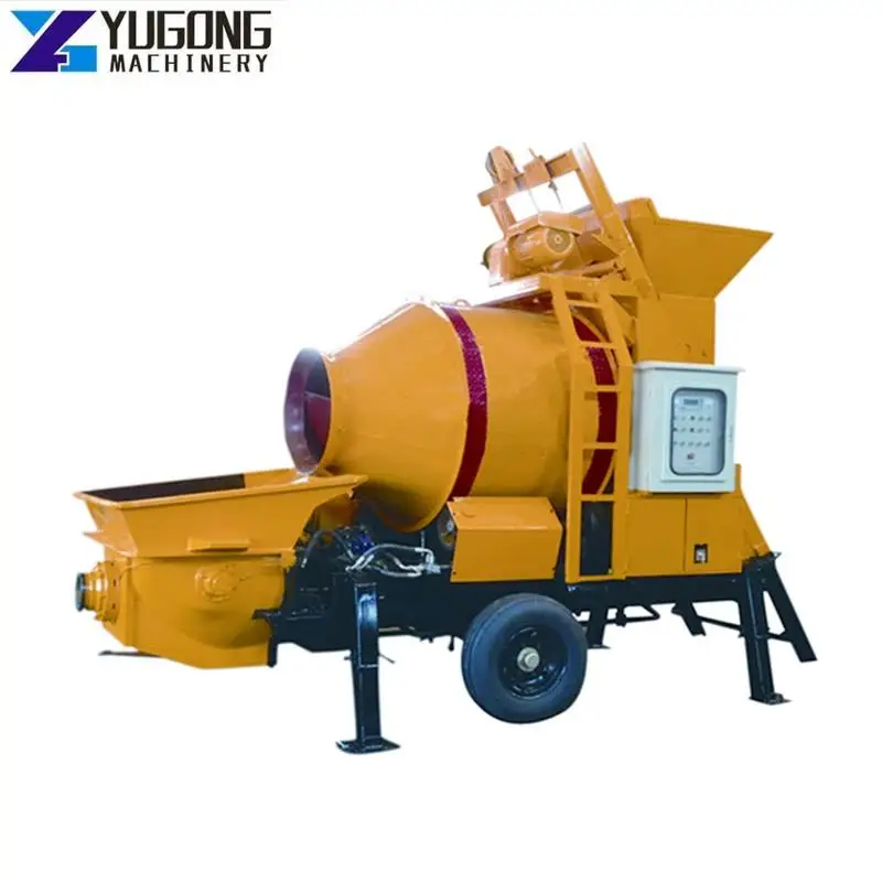 YG Self Loading Concrete Mixing Machine Portable Cement Mixer Pump Mini Pan Concrete Pump