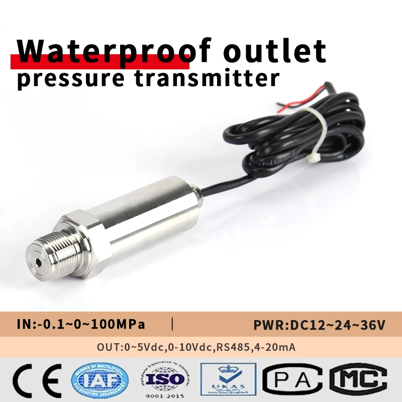 4-20ma 0.2%fs High Accuracy Waterproof IP68 Pressure Sensor Piezo Truck Generator Oil Pressure Measuring Instrument Transmitter