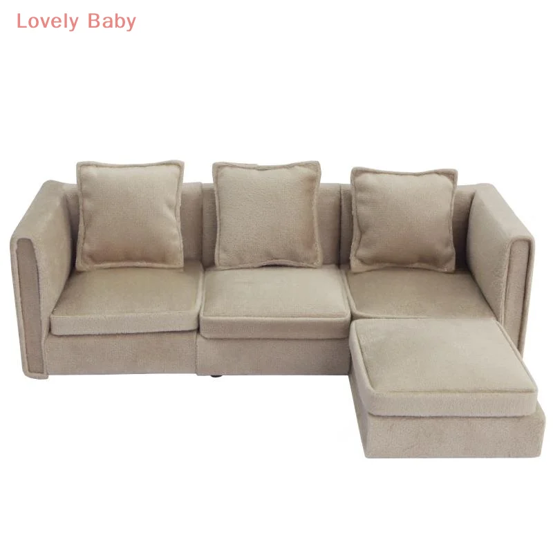 【BBS-7】1Set Simulazione Sedie da soggiorno in miniatura 1:12 Mini mobili per casa delle bambole Divano ad angolo Bambini Giochi di imitazione Decorazioni fai da te