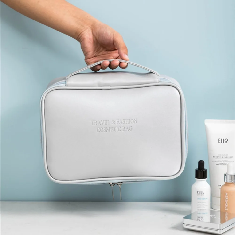 

Travel Zipper Makeup Organizer Large Capacity Female Washing Bag Bath Storage Bag PU Cosmetic Bag Makeup Case Storage Bag