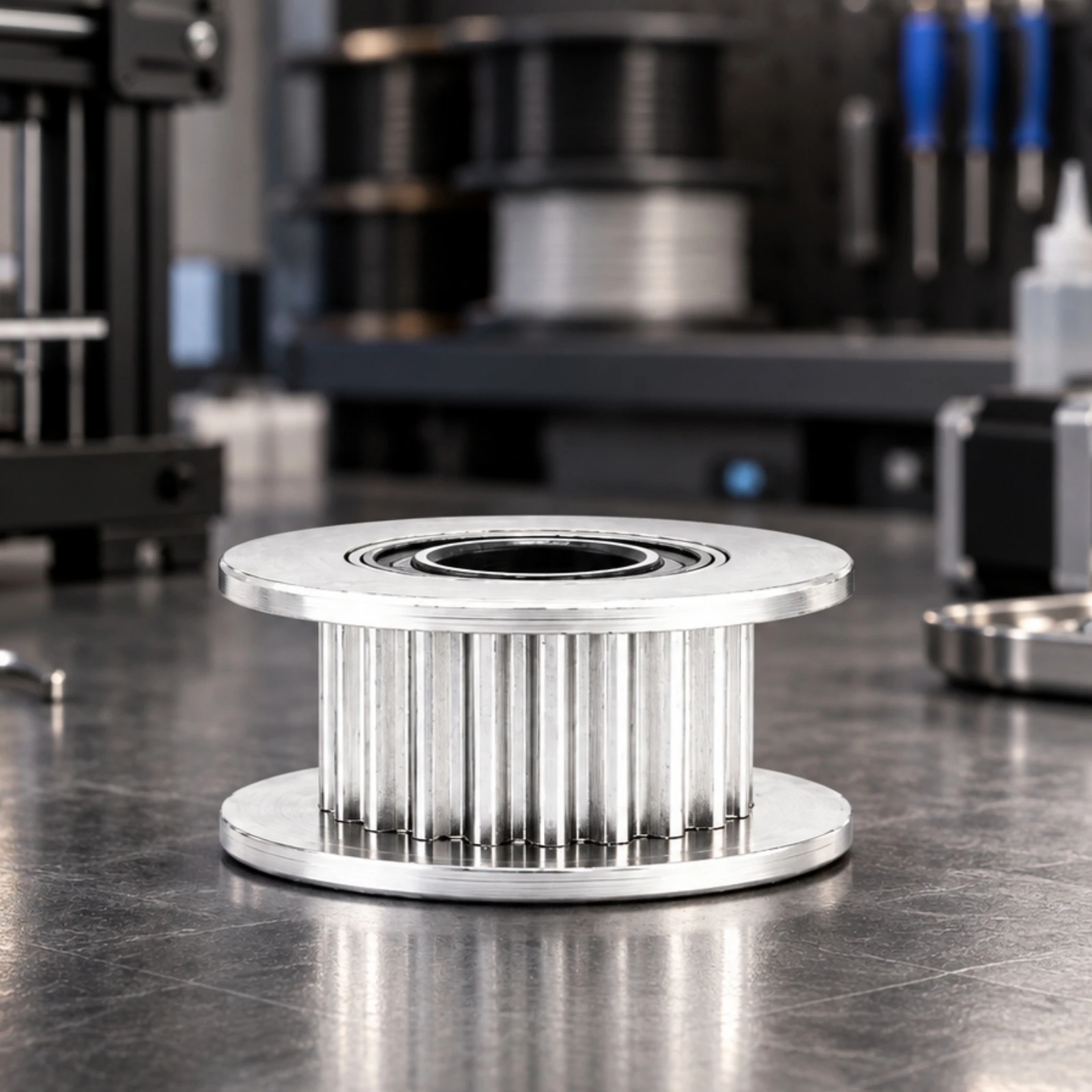 20-Tooth GT2 Pulley with Integrated Bearing Low-Friction 20 Tooth GT2 Pulley High Transfer Accuracy Corrosion Resistant