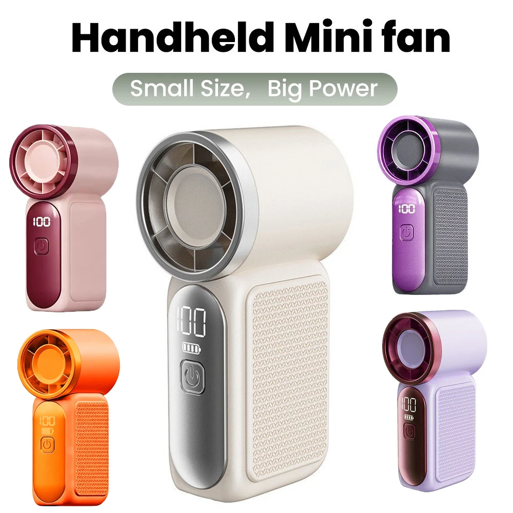Handheld Mini Fan 5 Speed Adjust Type C Rechargeable Portabl
