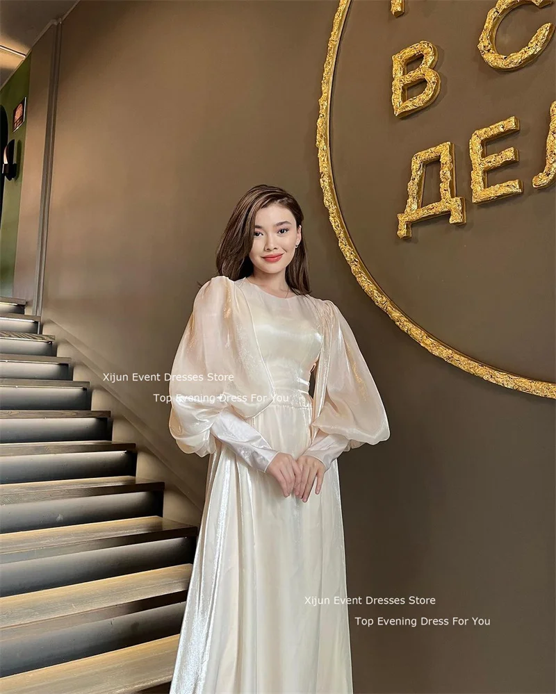 Xijun Elegant Long Evening Dresses Formal Full Sleeves Saudi Arabric Prom Dresses A-Line Modest Prom Gowns For Women 2024 Dubai