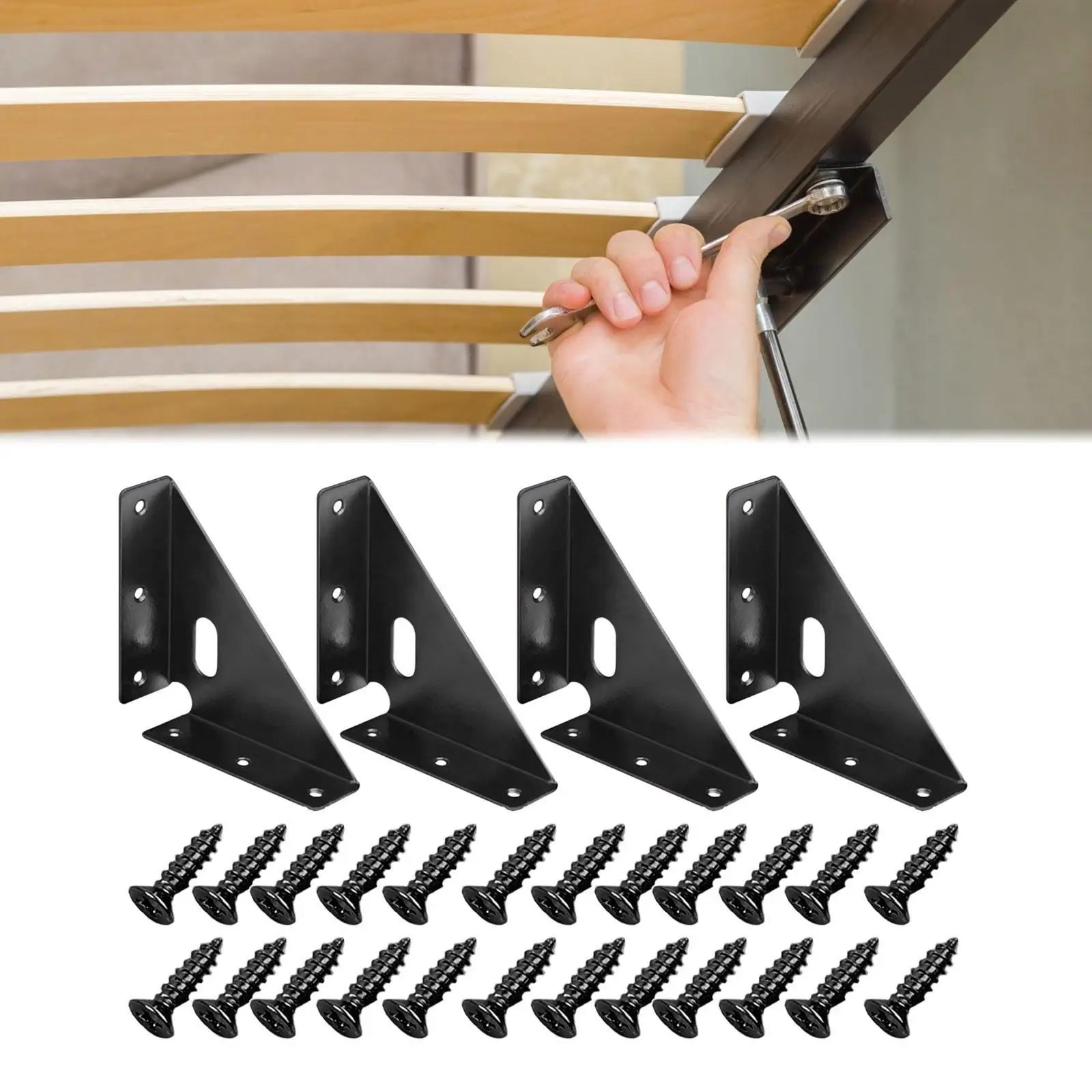 

4Pcs Heavy Duty Gusset Joints Sturdy Corner Bracket for Cabinet Table Chair