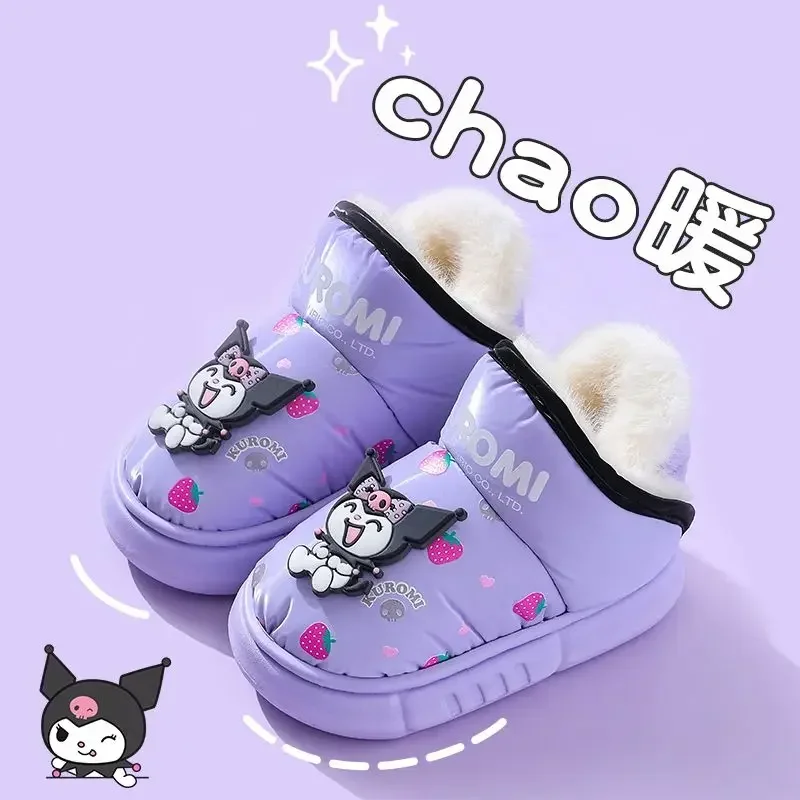 Fashionable and versatile cartoon my melody Hello Kitty winter children's shoes, cute, comfortable and waterproof cotton boots