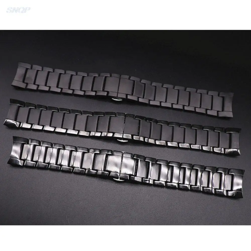 22mm 24mm Ceramic Watch Strap for Armani AR1451 AR1452 AR1400 AR1410 Band Men Matte Curved End Butterfly Buckle Wrist Bracelet