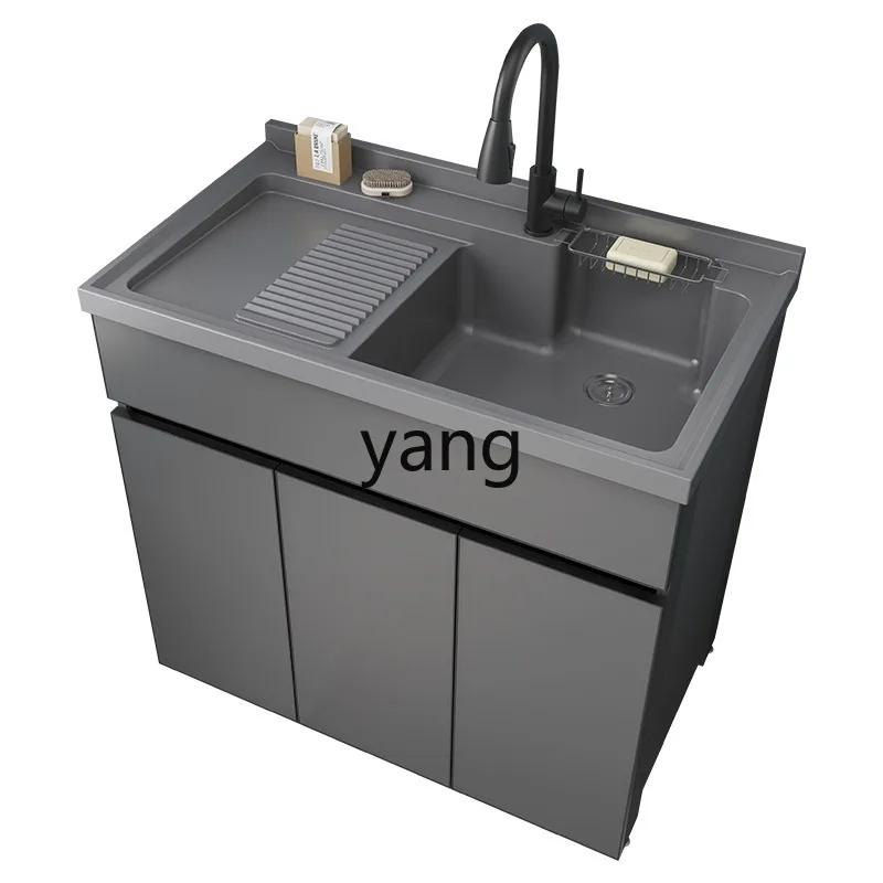 CX Alumimum Wash Wardrobe Combination Household Laundry Table Face Hand Basin Laundry Tub Integrated with Washboard