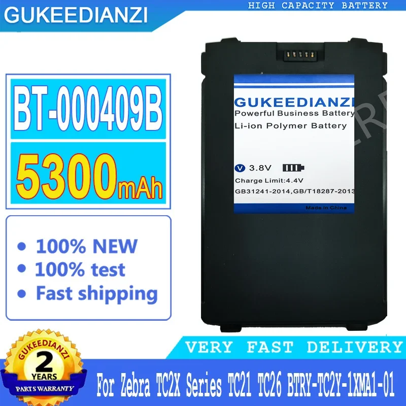 

3700mAh/5300mAh GUKEEDIANZI Battery BT-000409B BT-000409A For Zebra TC2X Series TC21 TC26 BTRY-TC2Y-1XMA1-01 Big Power Bateria