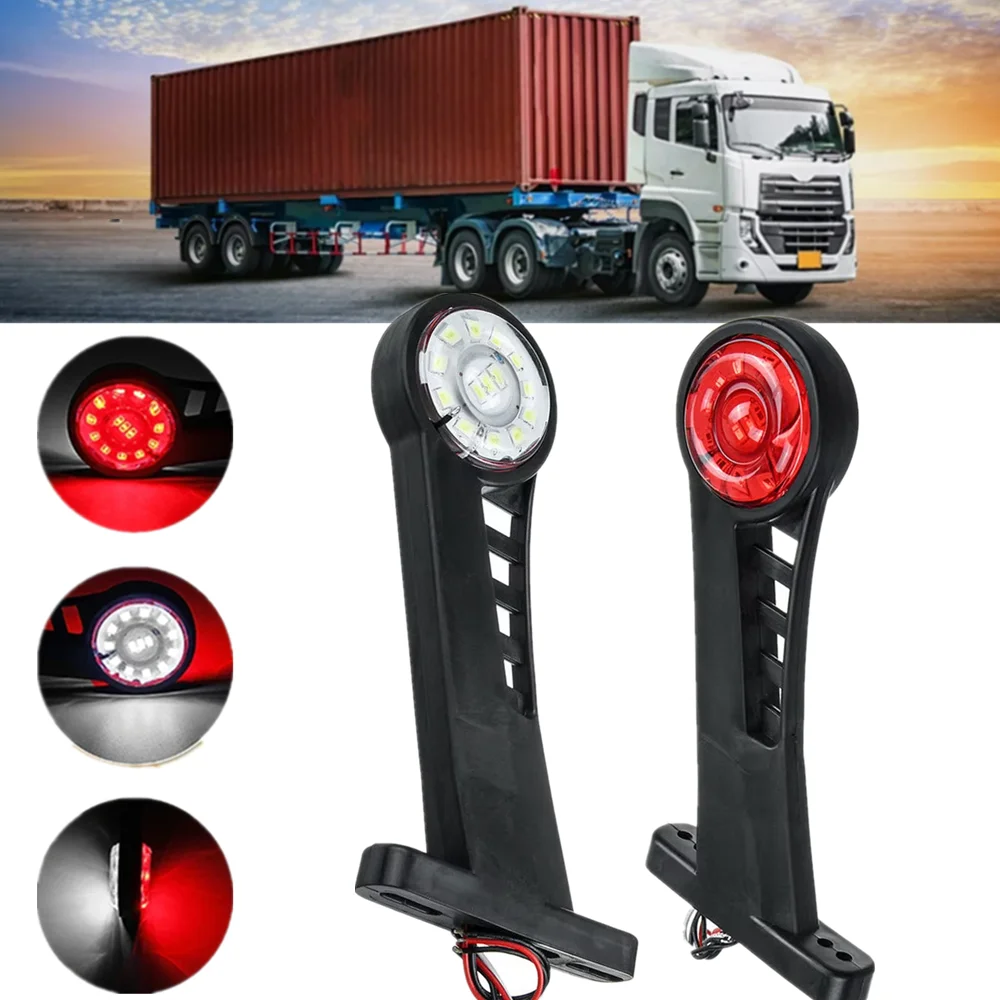 2PCS /Set Truck Tail Lights Trailer LED Outline Side Marker Light 24V Truck Caravan Lorry Van Indicator Lamp Car LED Side Lamp