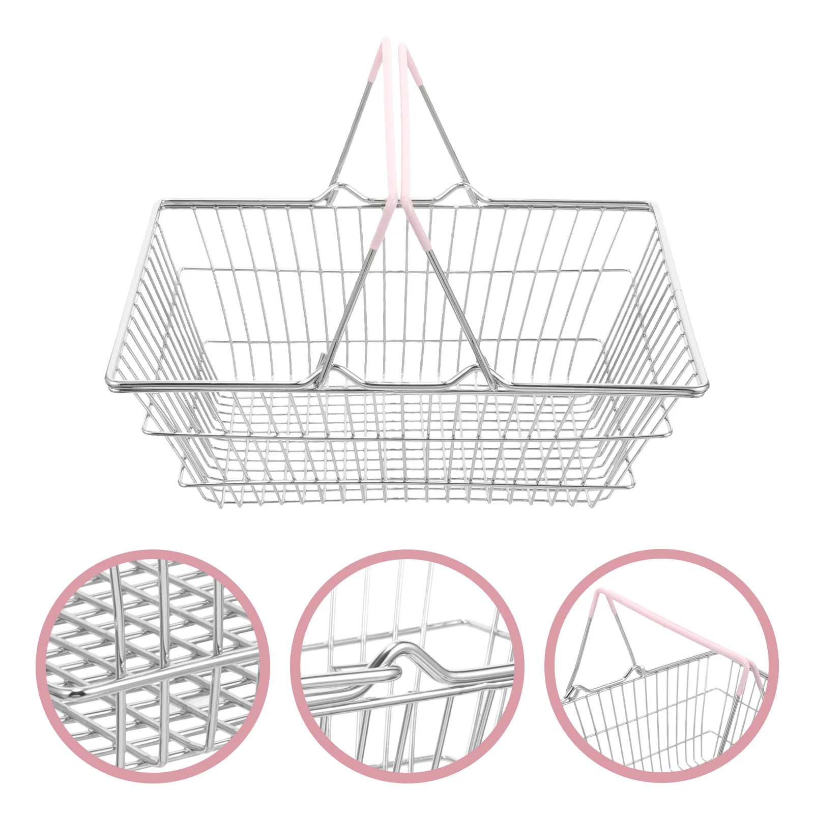 

Portable Shopping Basket with Handle Multi-Functional Storage Basket for Household Dormitory Bathroom Kitchen Use