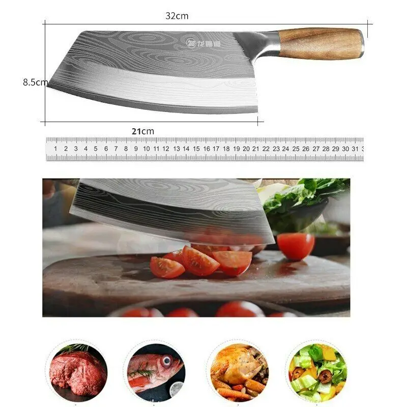 Japanese Damascus Chef Knife For Kitchen Cleaver Chopping Meat Stainless Steel Handmade Forged Kitchen Knives Cooking Tools