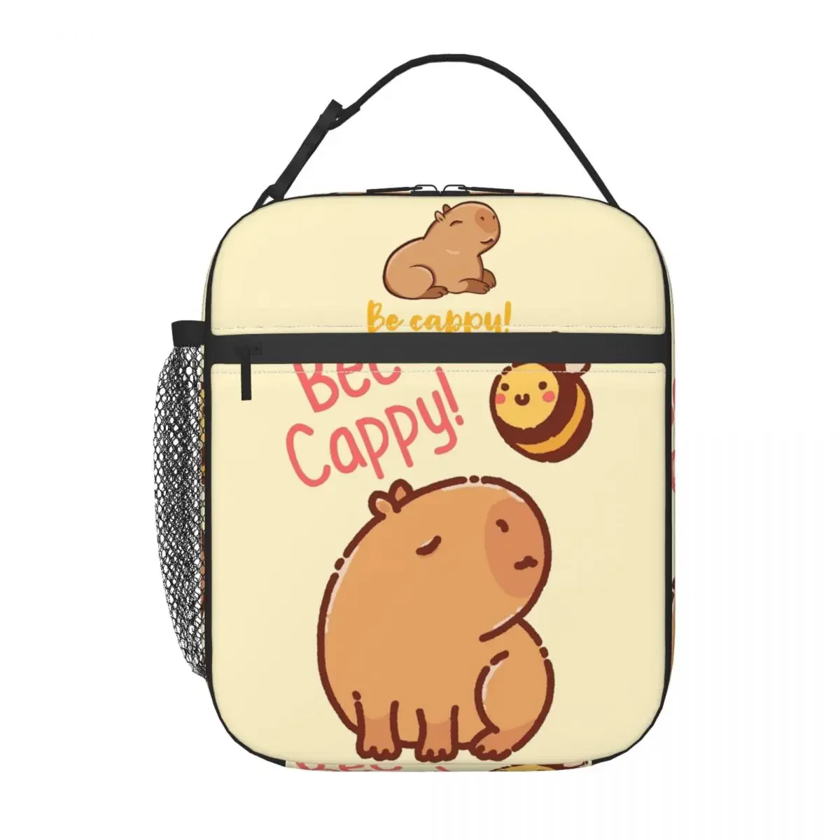 Bee And Capybara Thermal Insulated Lunch Bags for Travel Bee Cappy Reusable Food Container Bags Cooler Thermal Lunch Boxes