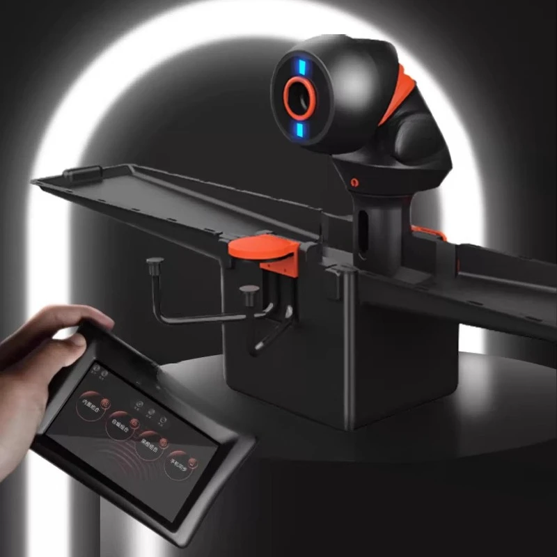

Black and Orange Premium Edition Smart Table Tennis Ball Machine APP/Tablet Control Training Home Serve Machine