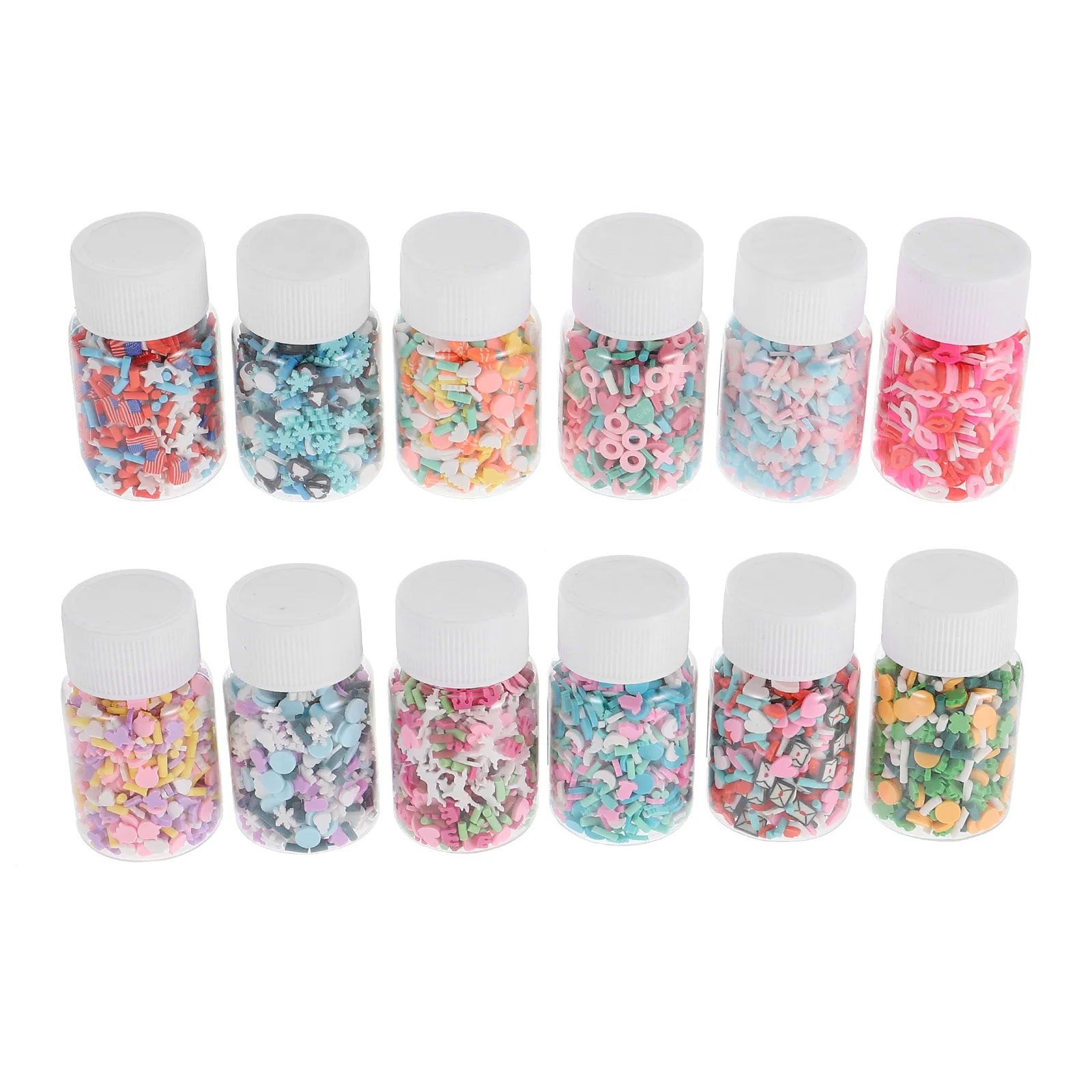 

12pcs Soft Clay Particles Accessories Bright Colored Diy Nail Art Decor For Women Manicure Ornament Nail Art Supplies Polymer
