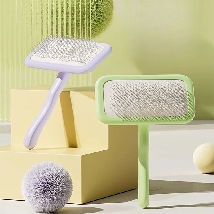 

Dog Brush Pet Hair Remover Massage Cat Brush Stainless Steel Combs for Dog Hair Cleaning Comfortable Handle Brushes Pet Grooming