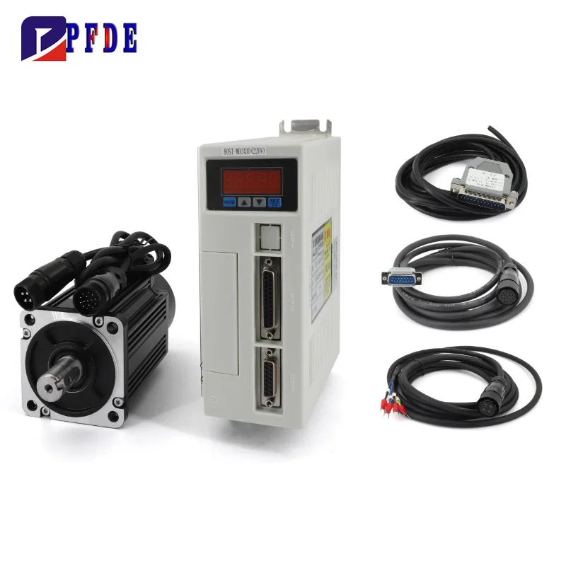 400W 730W 750W 1KW AC Servo Motor 80ST 220V Single-Phase Servo Silent Ac Drive Reduce Noise Permanent Magnet AASD-15A Driver