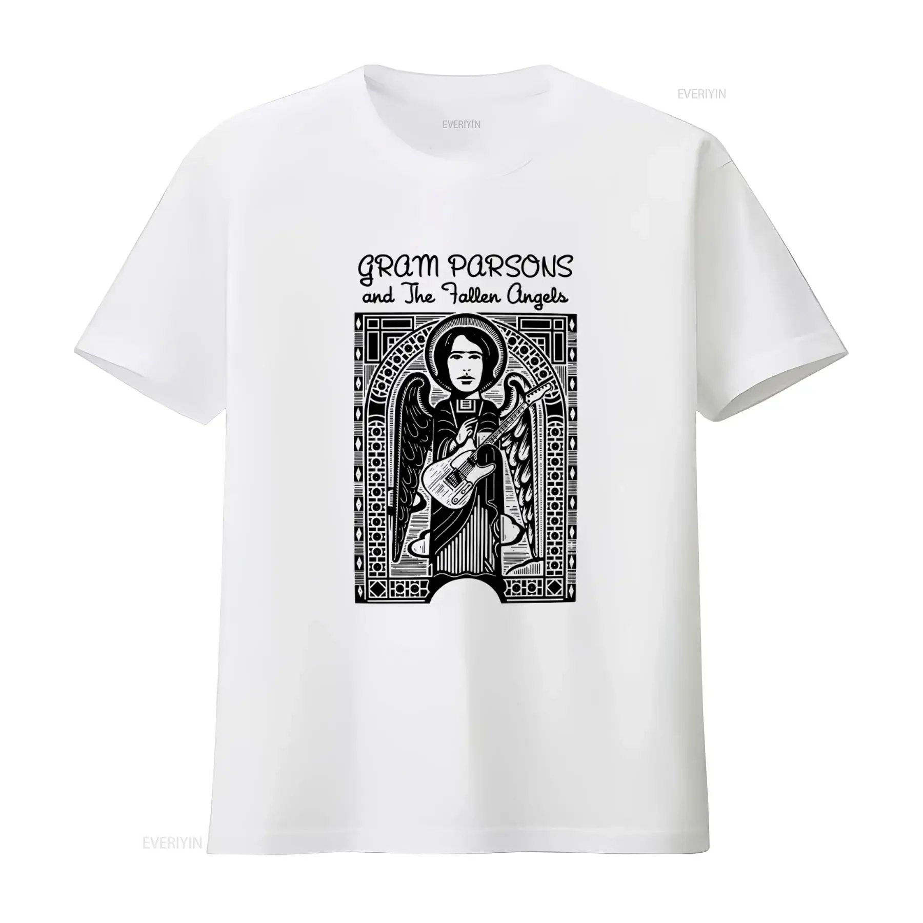 Gram Parsons And The Fallen Angels Demon Folk Rock Retro T Shirt M1369 vintage Washed designer clothes Versatile Slightly