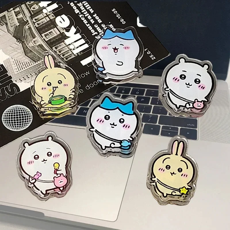 

6pcs Anime Kawaii Chikawas Instagram Wind PP Clip Double Sided Acrylic Usagis Hachiwares Cartoon Hand Book File Sticky Note Clip