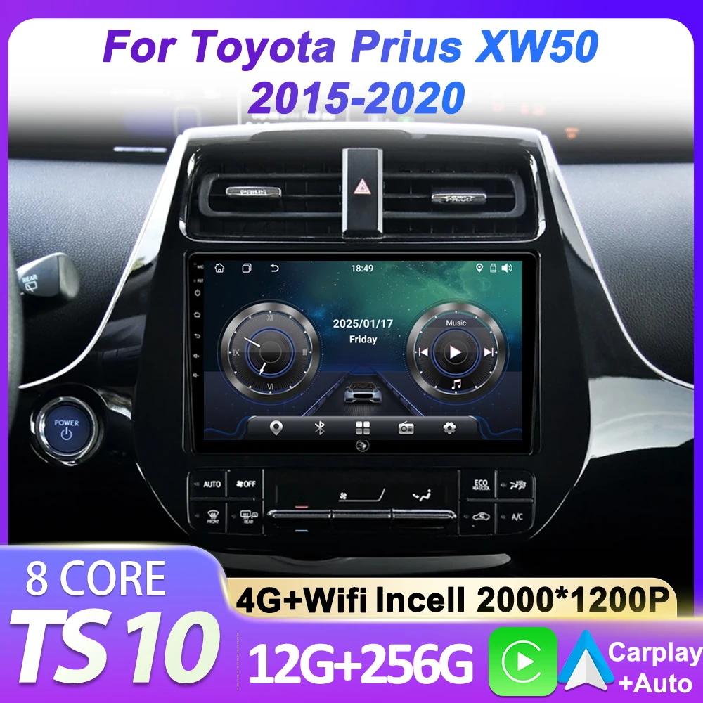 

2Din Android Car Radio Multimedia Player For Toyota Prius XW50 2015 - 2020 Autoradio CarPlay Navigation GPS Touch Screen 5G Wifi
