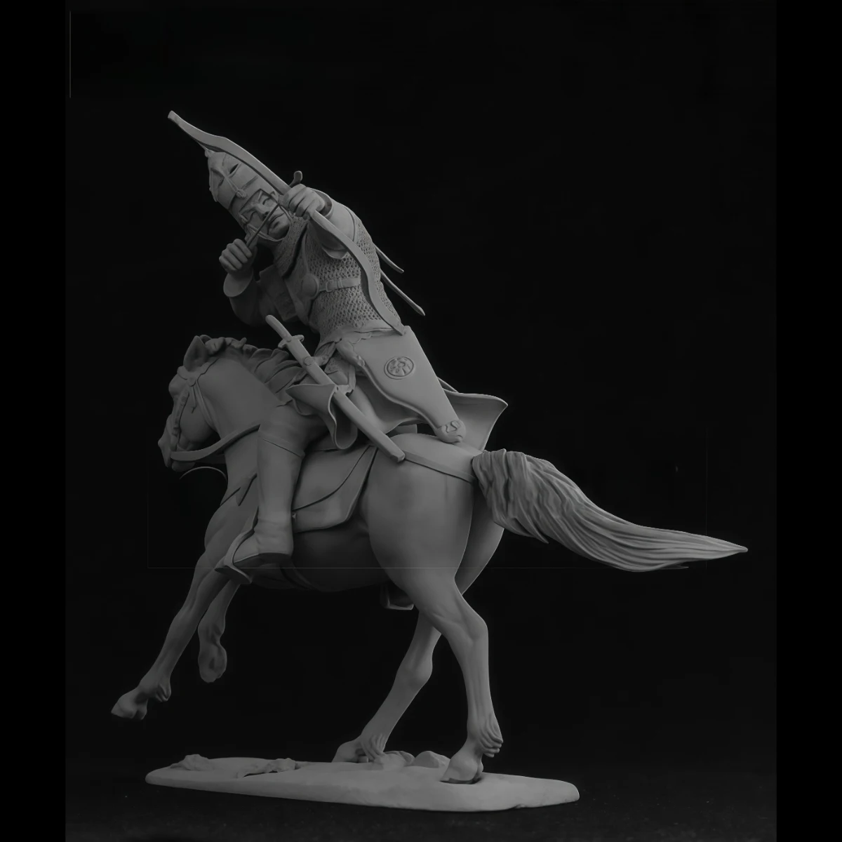 75mm resin unpainted model kit, military theme, 13th century Cuman horse archer, unassembled and unpainted GK, 1624
