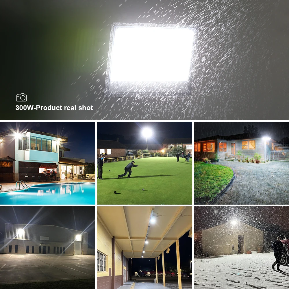 Led Floodlight Outdoor IP66 Waterproof 50W 100W 200W 300W 500W 220V Reflector LED Garden Lighting Street Lamp Wall Flood Lights