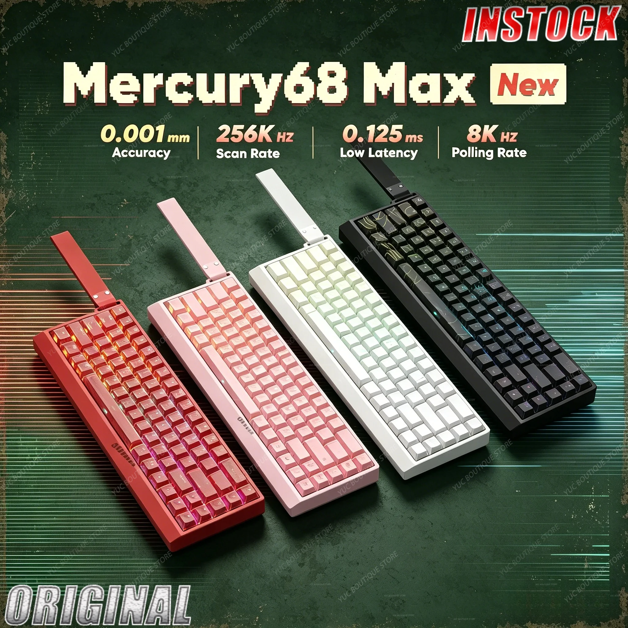 IROK CAROTMAS Mercury68 Max 8K Gaming Mechanical Keyboard Magnetic Switch E-sport Long Battery Custom Hot Swap Gaming Accessory