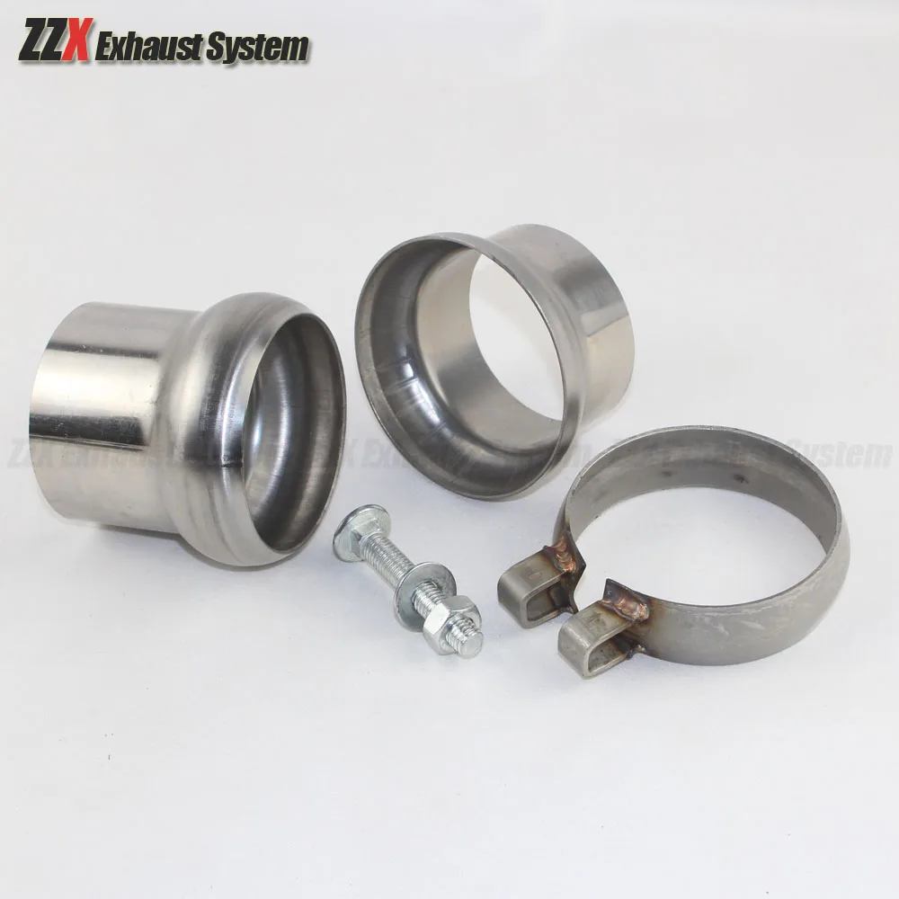 Car Stainless steel exhaust pipe male and female flange universal connection 51mm 63mm 70mm 76mm removable assembly fittings