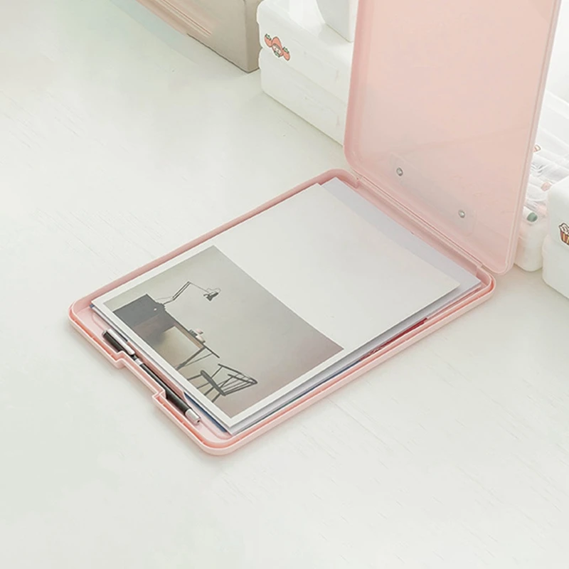 Bolsa de archivo A4, caja de archivo de almacenamiento de papel de prueba, papelería de oficina de plástico multifuncional