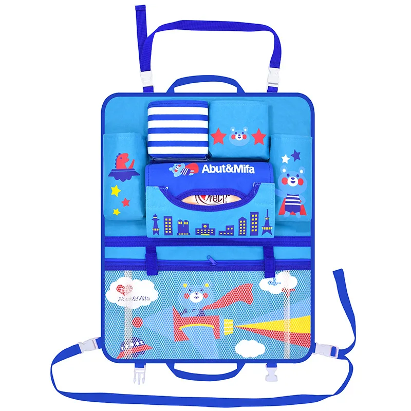 Creative Baby Cartoon Car Seat Back Organizer Kids Toys Travel Protector Cover Automobile Interior Accessories Hang Storage Bag