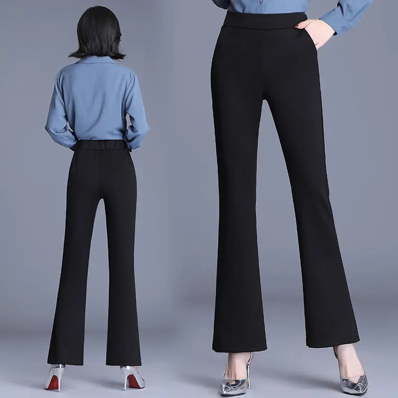 ขายร้อนความนิยมเสื้อผ้าผู้หญิงสีทึบฤดูใบไม้ร่วงฤดูหนาวเรียวอเนกประสงค์สบายๆใหม่กางเกงกางเกงสีทึบ