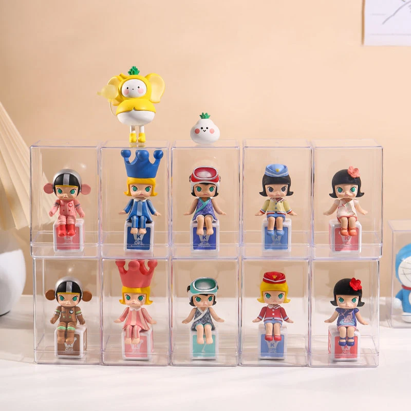 Stackable Acrylic Mystery Box Storage Display Frame Single Transparent Doll Box Display Stand Case  Collectible Artcrafts Boxes