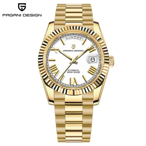 2025, neue PAGANI DESIGN Goldbraune mechanische Herrenuhren, luxuriöse Automatikuhr für Herren, AR-Saphirglas, Armbanduhr, Sportuhr