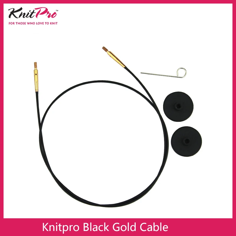 KnitPro Interchangeable Knitting Needle Cable Black Gold