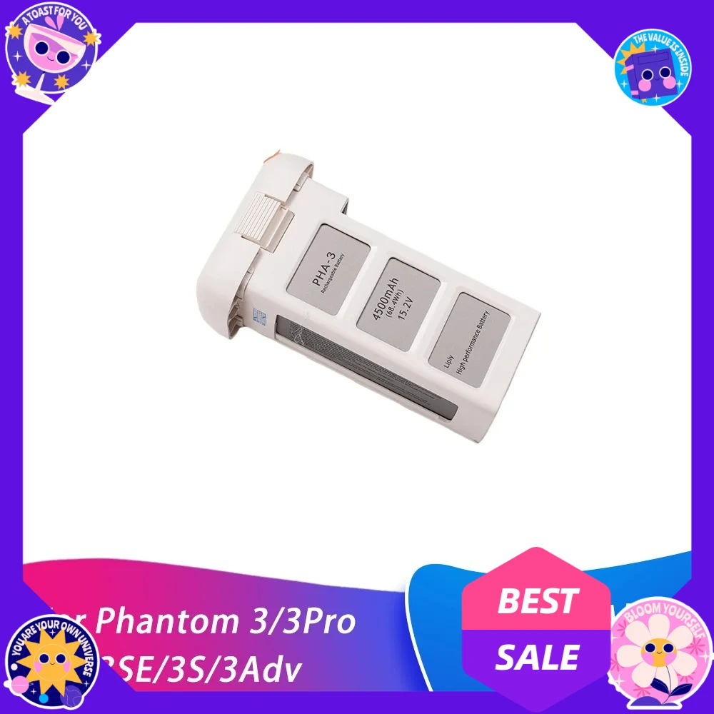

4500mAh Intelligent Flight Battery Compatible For DJI Phantom 3 3S 3SE 3Pro 3Adv Drone Replacement Spare Power Accessories