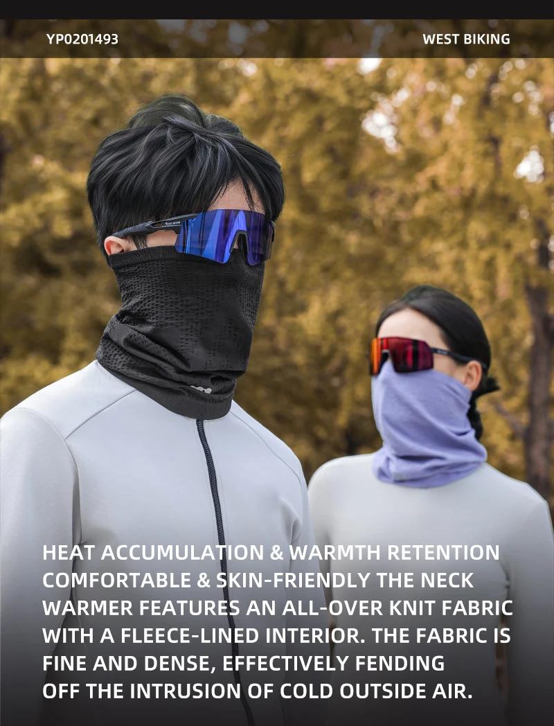 WEST BIKING Gestrickter Nackenwärmer Winddichte Gesichtsmaske Atmungsaktiver Thermoschal für Radfahren Motorradfahren Herbst Früher Winter 4 Farben – Detail 7