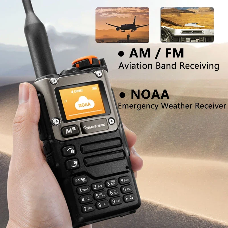 Quansheng UV-K6 Walkie Talkie 5W Air Band Radio Type C Charge UHF VHF DTMF FM Scrambler NOAA Wireless Frequency Two Way CB Radio